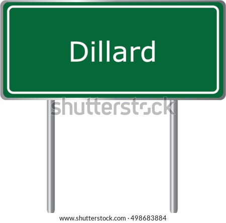 Dillard , Georgia , road sign green vector illustration, road table, USA city