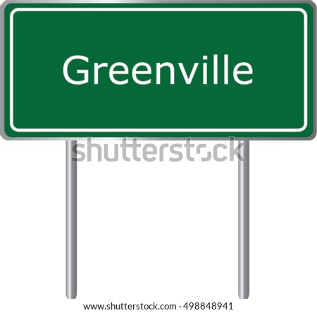 Greenville , Georgia , road sign green vector illustration, road table, USA city