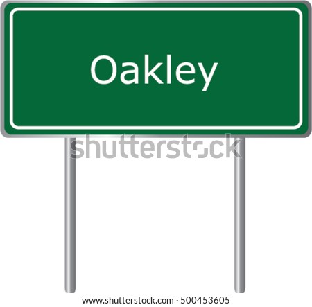 Oakley , Idaho , road sign green vector illustration. USA city