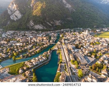 Image, Stock Photo Interlaken from above