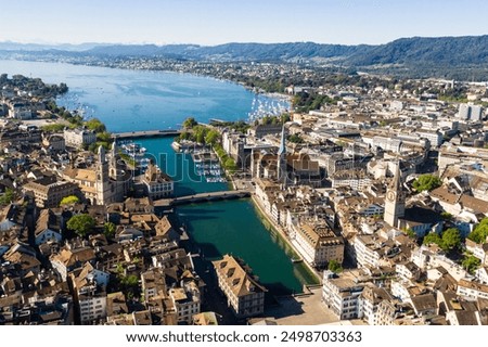 Image, Stock Photo swiss city from above