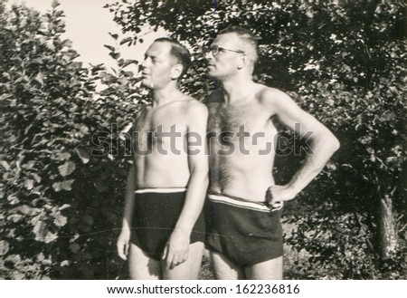 Vintage photo of two men, fifties