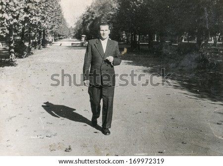 POLAND, CIRCA 1940: Vintage portrait of man