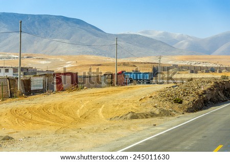 PERU, MAY 21, 2014:  road from Pan-American Highway to Arequipa \