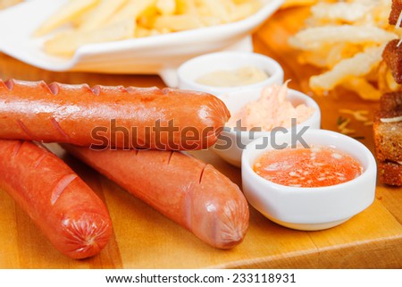 Sausage, french fries