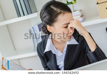 Young business women headache