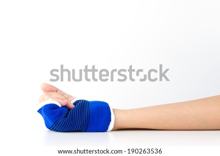 Wrist splint hand isolated white background