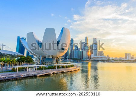 SINGAPORE - JUNE 24: ArtScience Museum on JUNE 24, 2014 in Singapore. It is one of the attractions at Marina Bay Sands. It has 21 gallery spaces with a total area of 6,000 square meters.