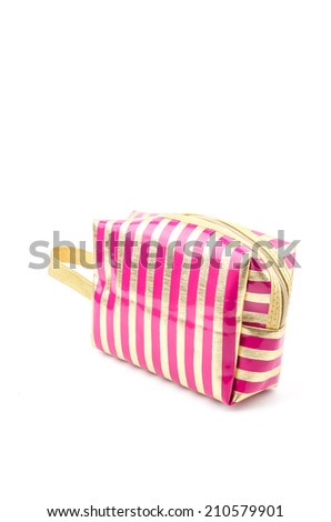 Makeup bag isolated white background