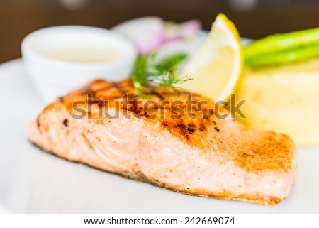 Salmon fish fillet grilled steak