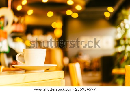 Coffee mug in coffee shop cafe - Vintage effect style pictures