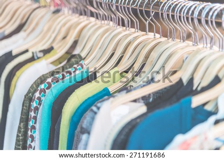 Soft focus on Clothes retail in shop - vintage soft effect filter