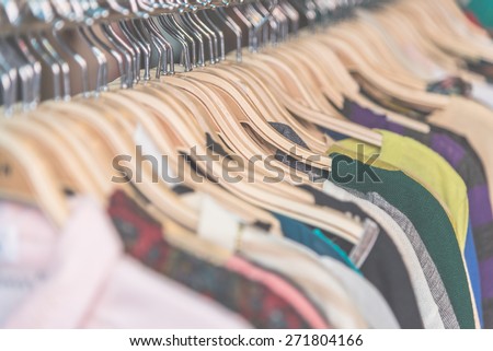 Soft focus on Clothes retail in shop - vintage soft effect filter