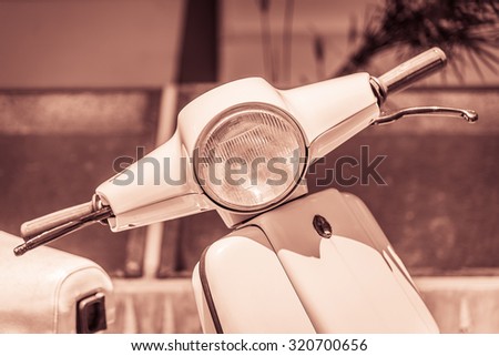 Vintage headlight lamp motorcycle - vintage processing filter effect