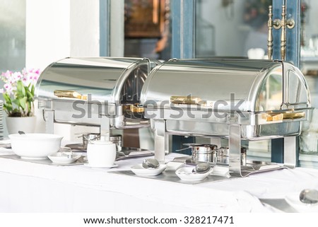 Catering buffet dining in hotel restaurant