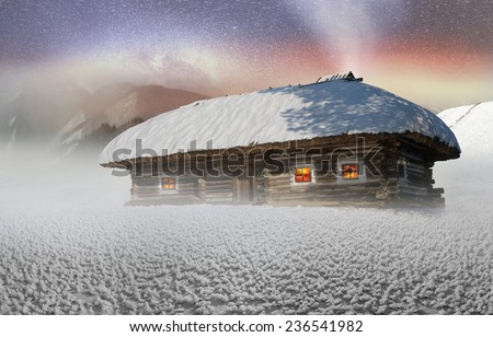 Magic mountain country, the home of Father Frost, Santa Claus,  and other legendary heroes of the winter holidays. A cozy little house in wild mountains  forests store a lot of magical fairy secrets