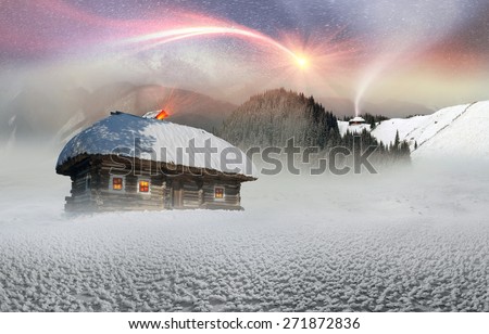 Magic mountain country, the home of Father Frost, Santa Claus, legendary heroes of the winter holidays. A cozy little house in the wild mountains and forests store a lot of magical fairy secrets