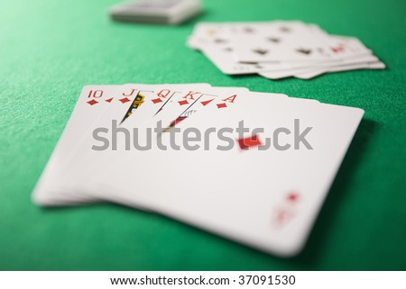 STILL IMAGE- cards on the casino table