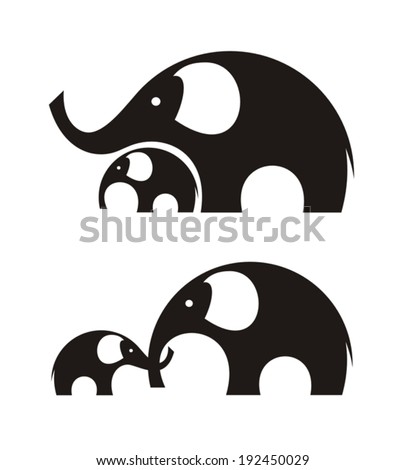 Elephants. Vector illustration.