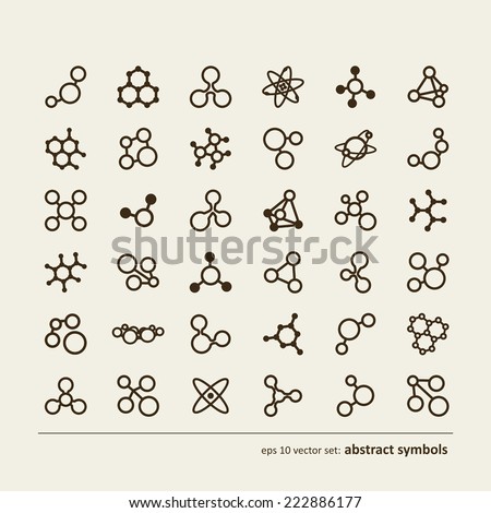 Set with icons - molecules. A vector.