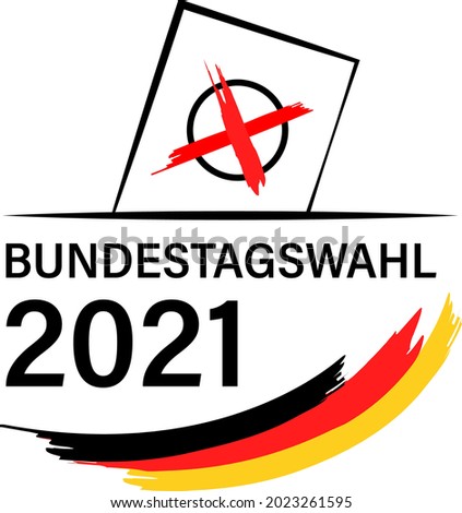 German federal election 2021 with german flag. Vector icon symbol isolated. German text