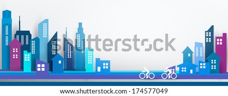 Vector Design - eps10 Building and City Illustration, City scene, Abstract 3D Buildings 