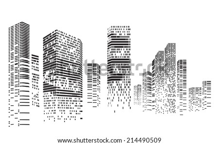 Vector Design - Eps10 Building And City Illustration At Night, City ...