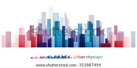 Vector Design Colorful Building and City, Urban cityscape, Abstract of city image