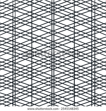 Vertical and diagonal lines create a texture, fence or lattice with symmetry.