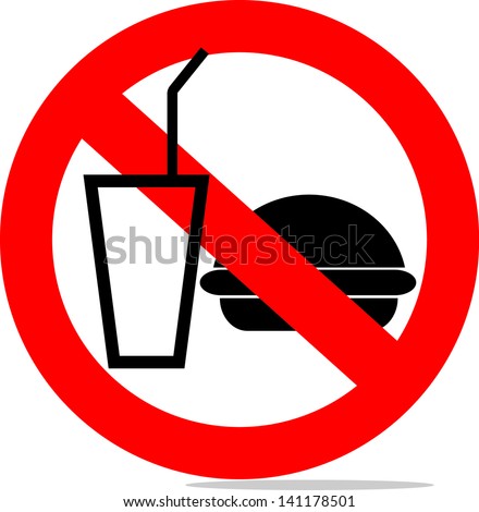 No Eating And Drinking, Icon Vector - 141178501 : Shutterstock