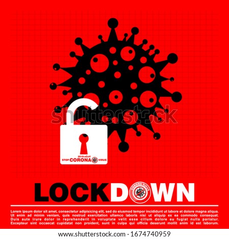 Lockdown logo symbol for global Corona Virus n-cov2019