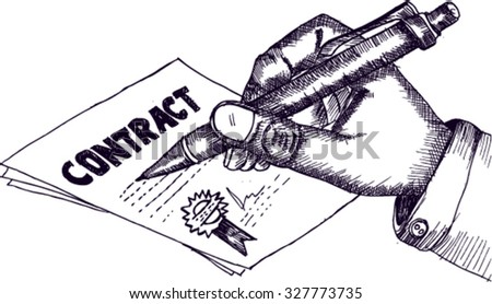 contract, agreement, sketch