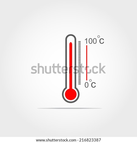 Thermometer icon on white background