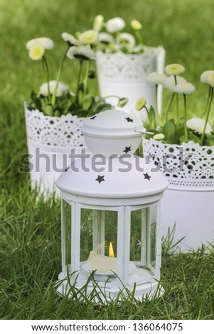 Fresh spring decorations for the First Communion, or First Holy Communion, a Catholic Church ceremony. Symbol of innocence.