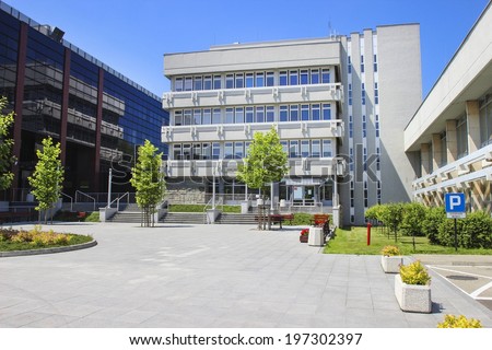 KRAKOW,POLAND - JUNE 08, 2014: AGH University of Science and Technology is one of the leading institutes of technology and the largest technical university in Poland.