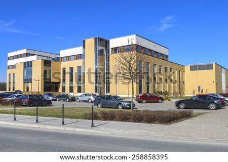 KRAKOW,POLAND - MARCH 8, 2015: The Jagiellonian University. The oldest university in Poland, the second oldest university in Central Europe. Modern campus buildings.