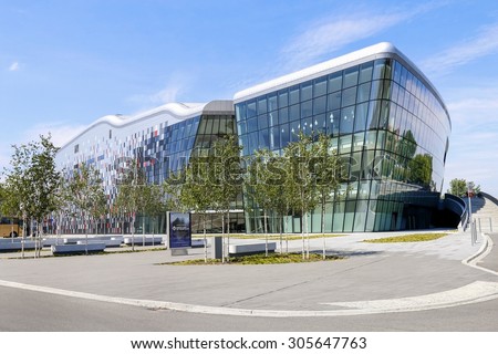 KRAKOW,POLAND - AUGUST 12, 2015: Krakow Congress Centre (International Conferences and Entertainment) in Krakow, Poland.
