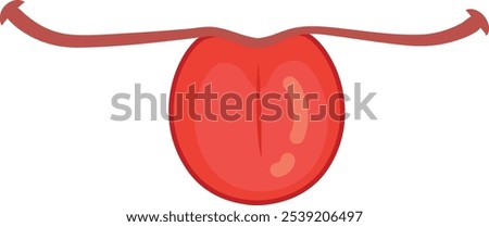 Red cartoon tongue eagerly licking lips in anticipation of a delicious meal, showcasing hunger and excitement. Perfect for social media and marketing campaigns, adding fun to any content