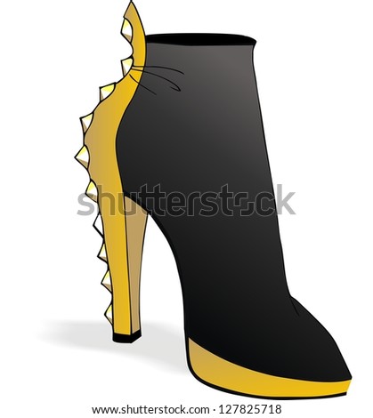 high heel black boot