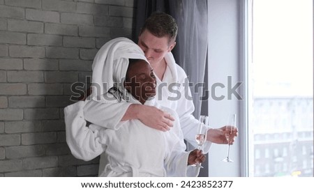 Similar – Image, Stock Photo Married couple Bath towel