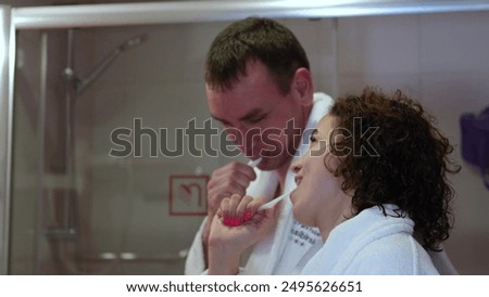 Similar – Image, Stock Photo Married couple Bath towel