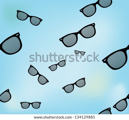 Seamless background pattern in vector. Sunglasses