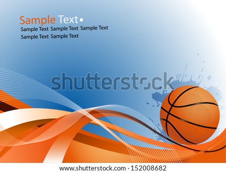 Sample text. Basketball ball. Vector