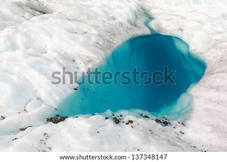 Blue ice pool in Alaska