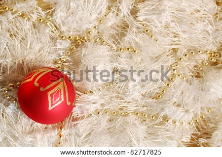 Christmas decoration ball - red, white and gold