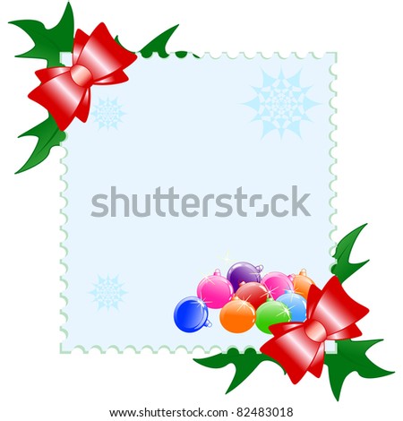 Vector illustration of a Christmas postcard