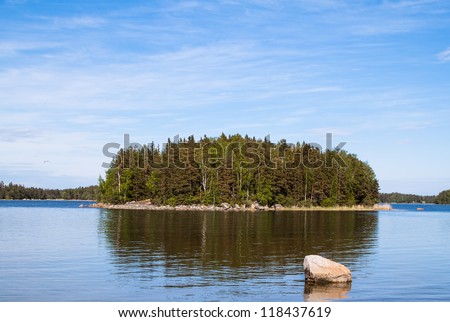 The island on the lake. Finland