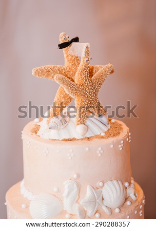 beach wedding cake topper