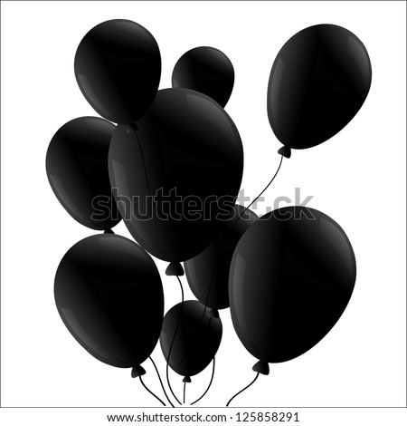 Black Balloon Isolated Stock Vector Illustration 125858291 : Shutterstock
