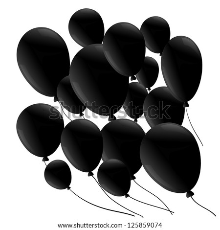 Black Balloon Isolated On White Background Stock Vector Illustration